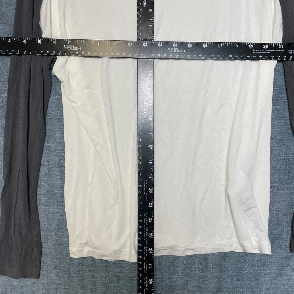 Banana Republic Shirt Mens Small White Black Raglan Sleeve Round Neck Casual